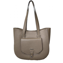 Torba skórzana - shopper taupe